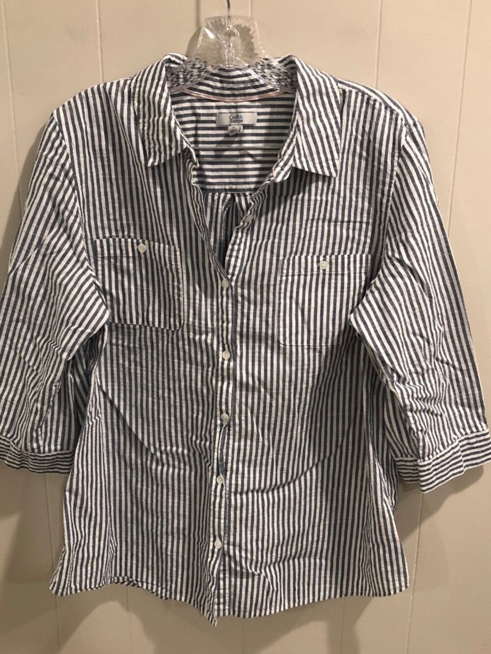 Blue & White Striped Button Down, Size XL
